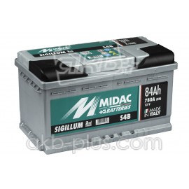 Аккумулятор 6СТ-84A MIDAC S4B Sigillum 12V, 84Ah (-/+) низкий евро Мидак Сигиллум, 12В, 84Ач, EN780А